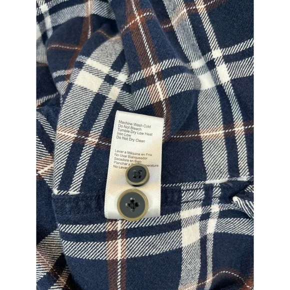 Jachs Blue & White Plaid Long Sleeve Button Up Thick Flannel Shirt Mens Size XXL - Picture 7 of 8